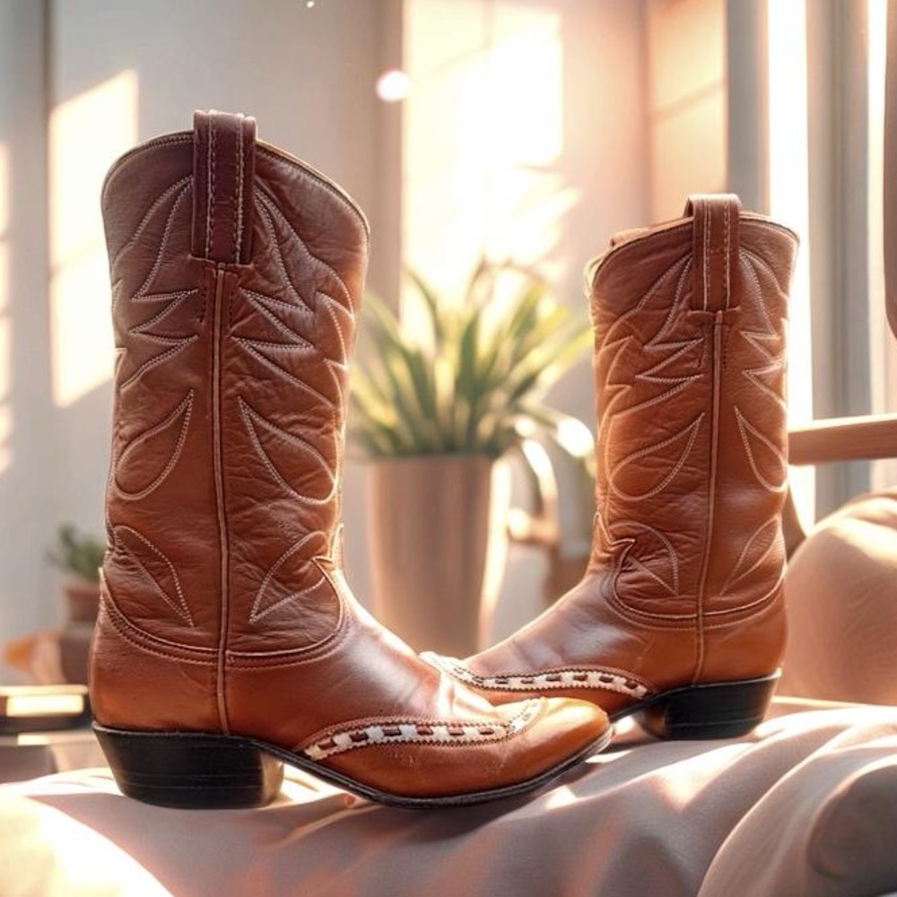 Women’s Size 6 M - 1960’s Tony Lama Cowboy Western Boots Rockabilly
